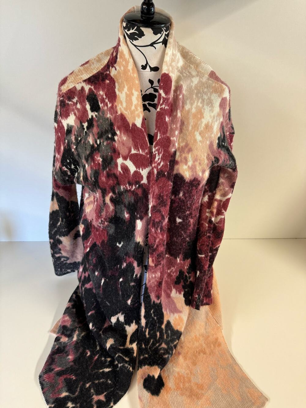 Chico’s Women’s Cardigan 0 Size  Small  Y2k 90's Style Long Burgundy Peach